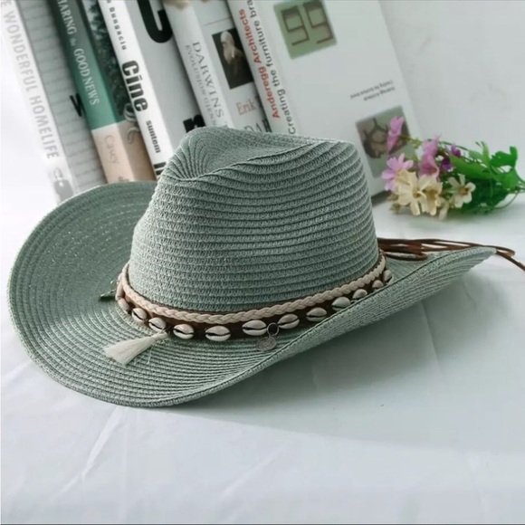 #80 NEW! Boho Shell Panama Sun Hat - Picture 6 of 6